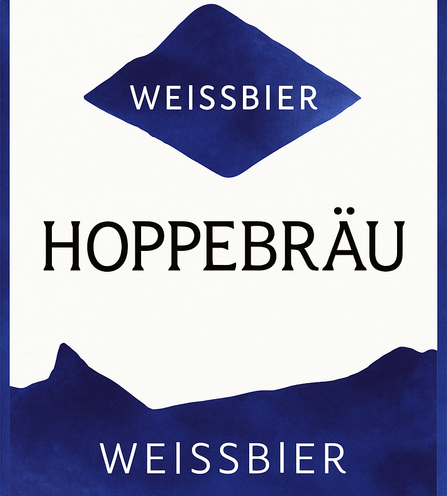 Etiket van Hoppebrau Weissbier