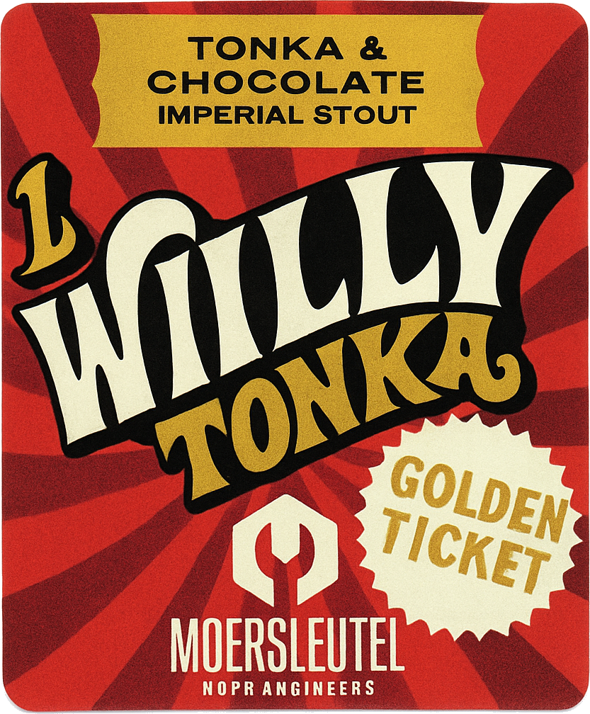Etiket van Moersleutel Willy Tonka Tonka & Chocolate