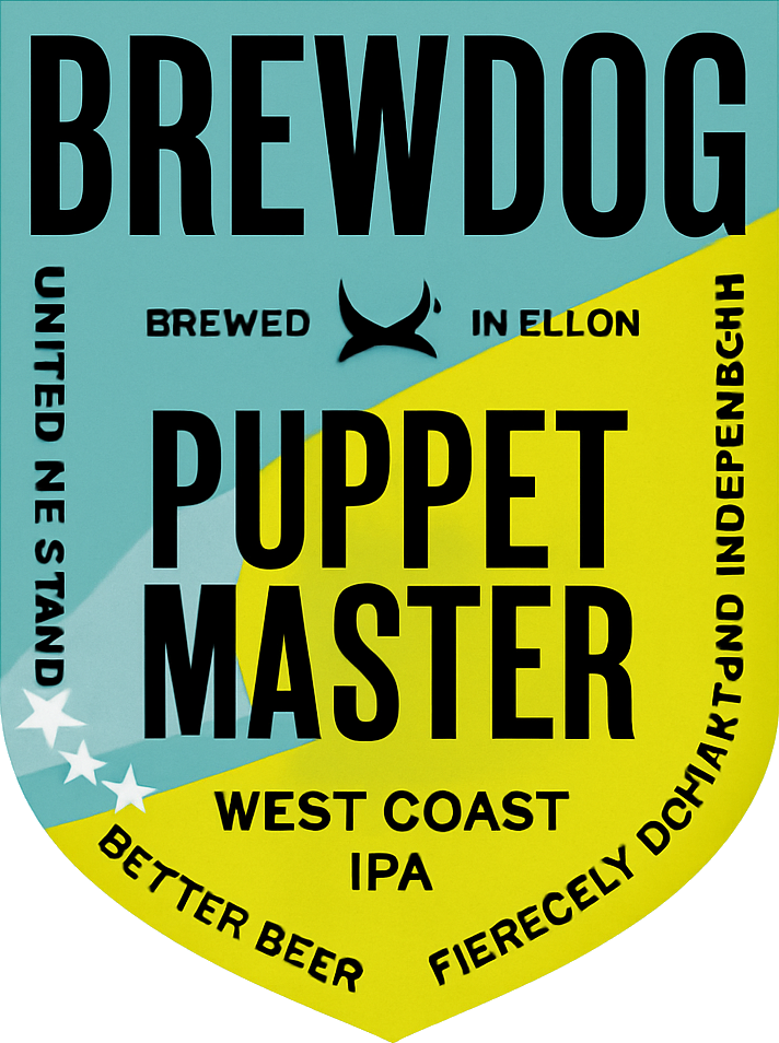 Etiket van BrewDog Puppet Master blik 