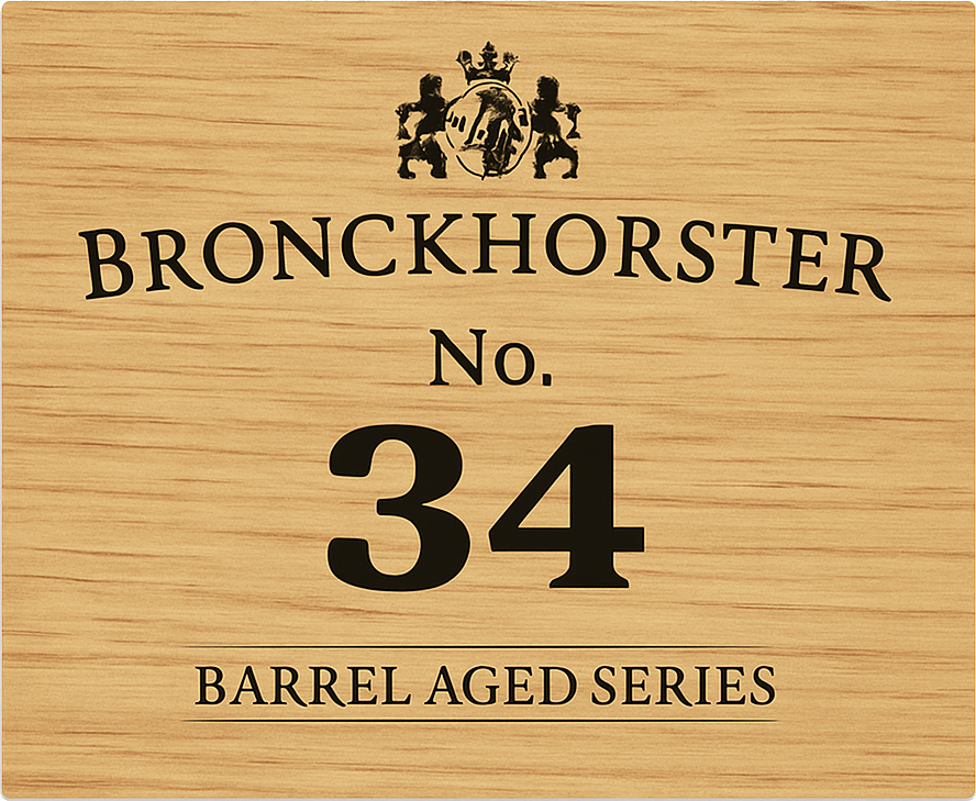 Etiket van Bronckhorster Barrel Aged Serie no. 34