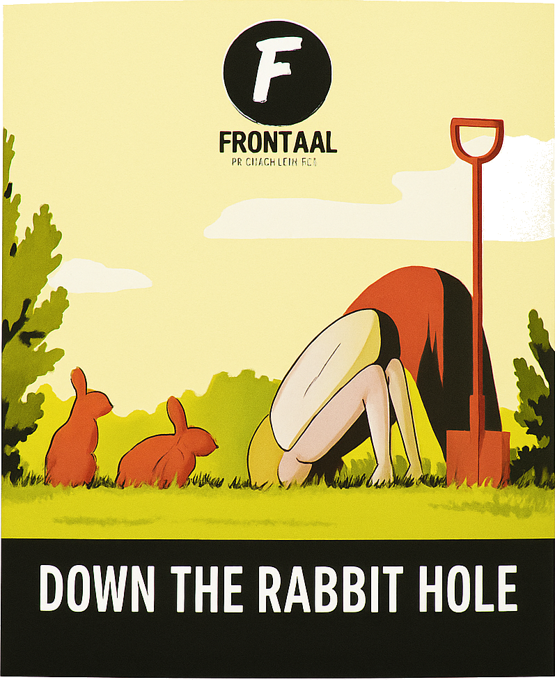 Etiket van Frontaal Down The Rabbit Hole