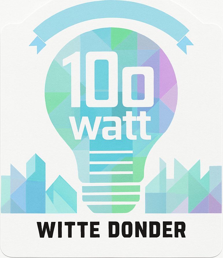Etiket van 100 Watt Witte Donder