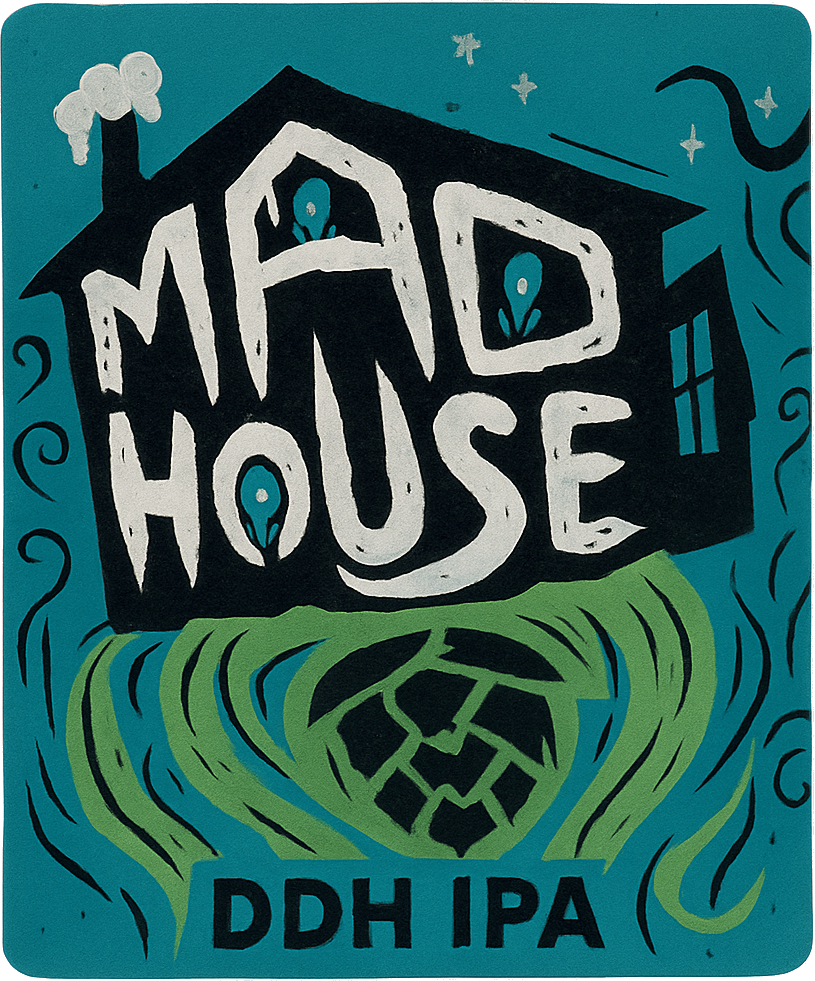 Etiket van Mad Scientist DDH Madhouse NEIPA