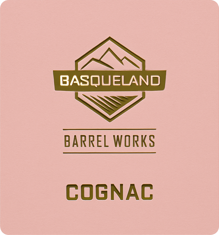 Etiket van Basqueland Barrel Works Cognac