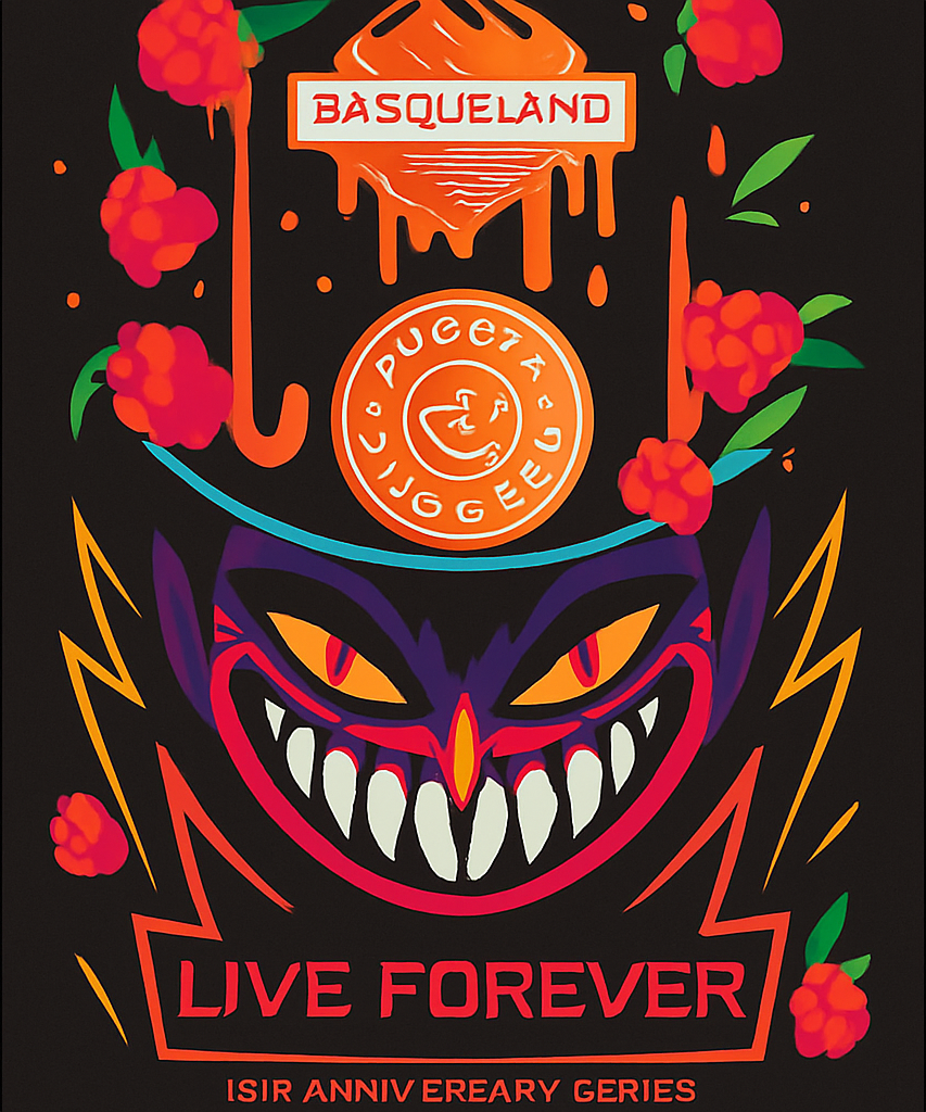 Etiket van Basqueland x Dugges Live Forever