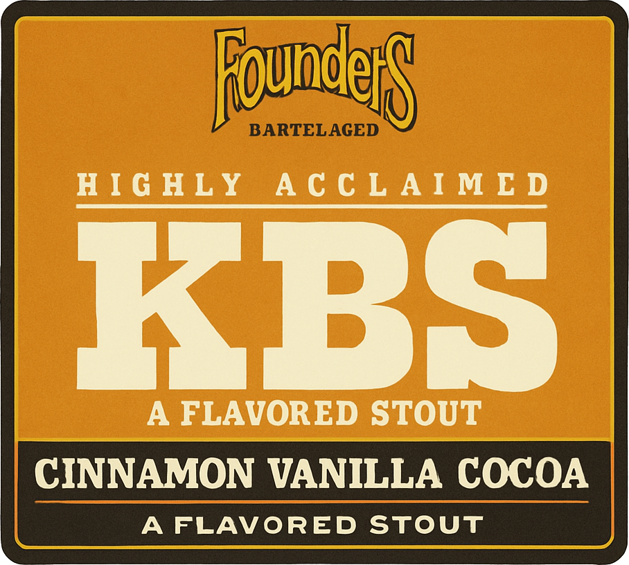 Etiket van Founders KBS Cinnamon Vanilla Cocoa
