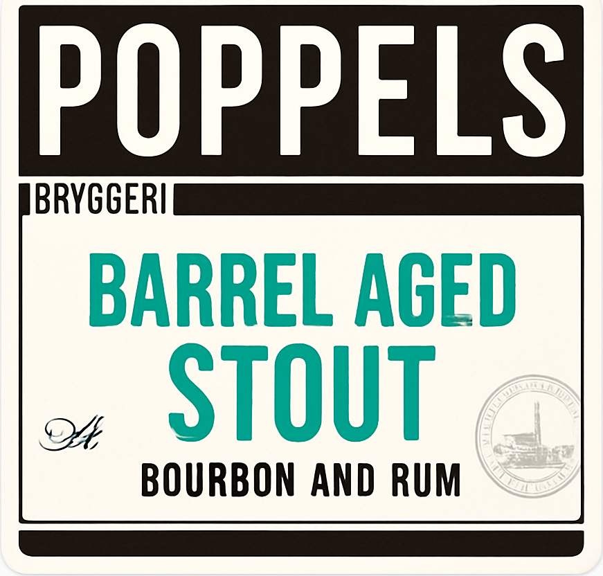 Etiket van Poppels Barrel Aged Stout 2021