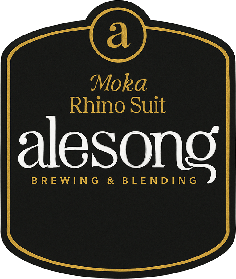 Etiket van Alesong Mocha Rhino Suit -