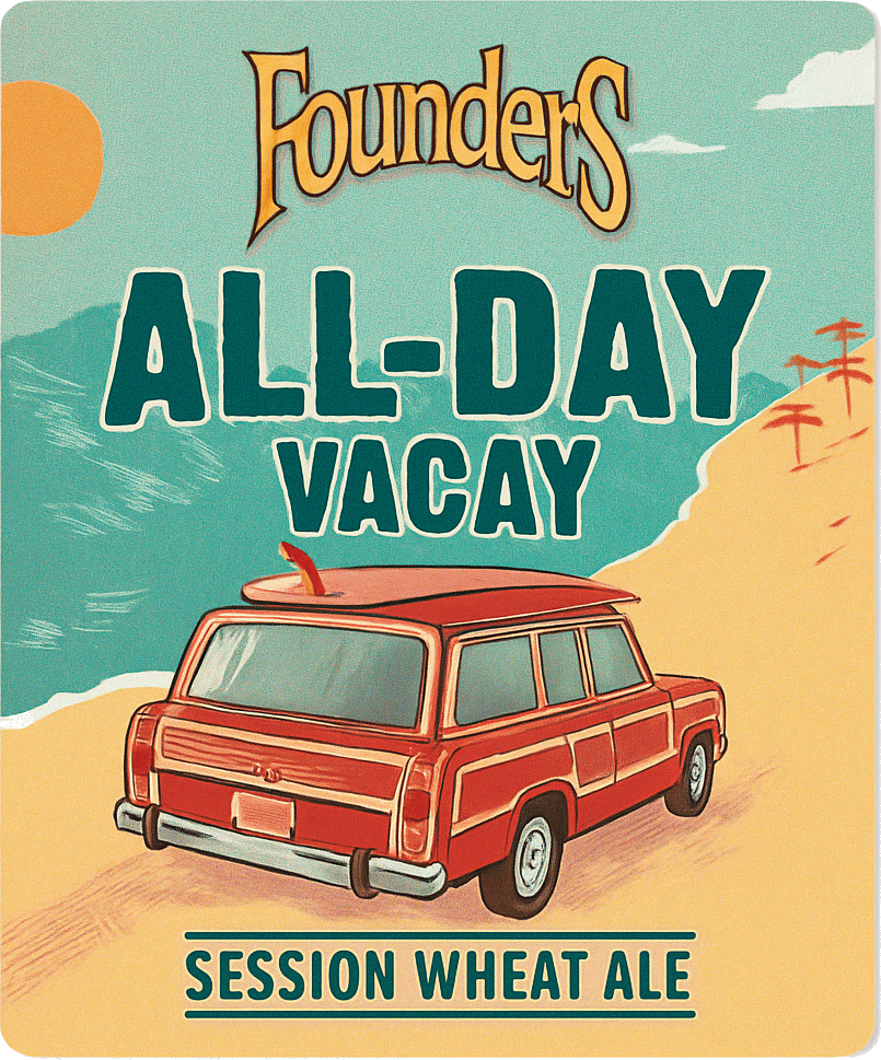 Etiket van Founders All Day Vacay 