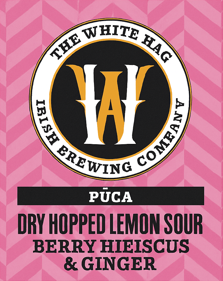 Etiket van White Hag Púca Dry Hopped Lemon Sour Berry Hibiscus Ginger