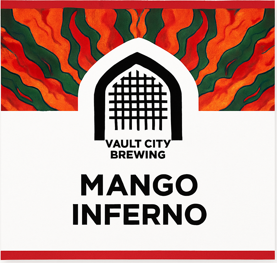 Etiket van Vault City Mango Inferno