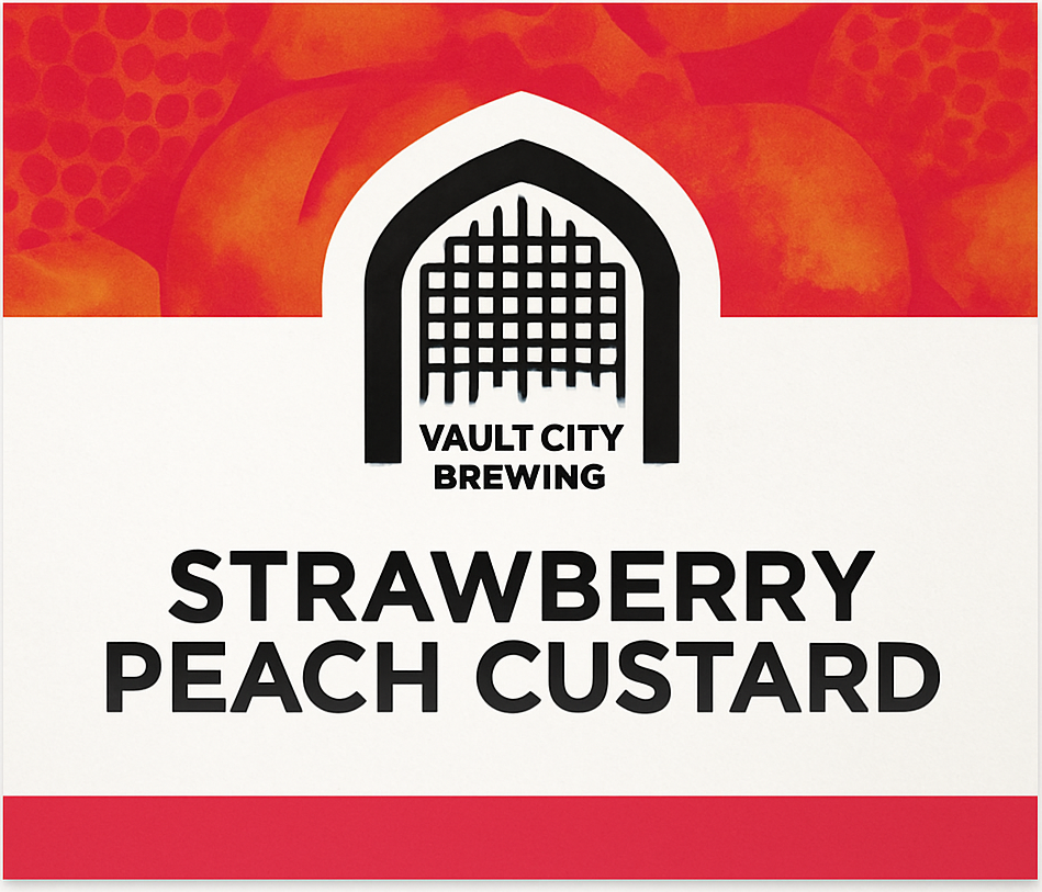 Etiket van Vault City Brewing Strawberry Peach Custard
