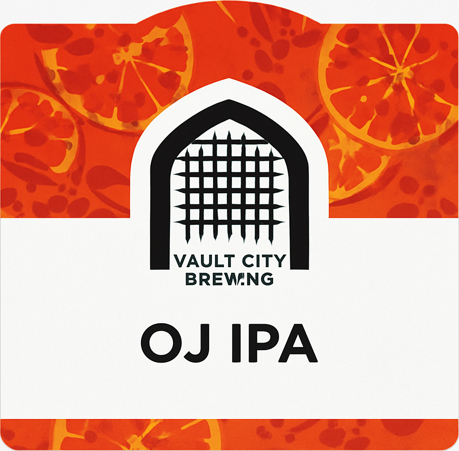 Etiket van Vault City Brewing OJ IPA Citra Enigma