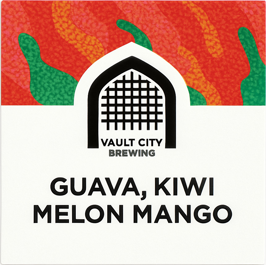 Etiket van Vault City Brewing Guava Kiwi Melon Mango