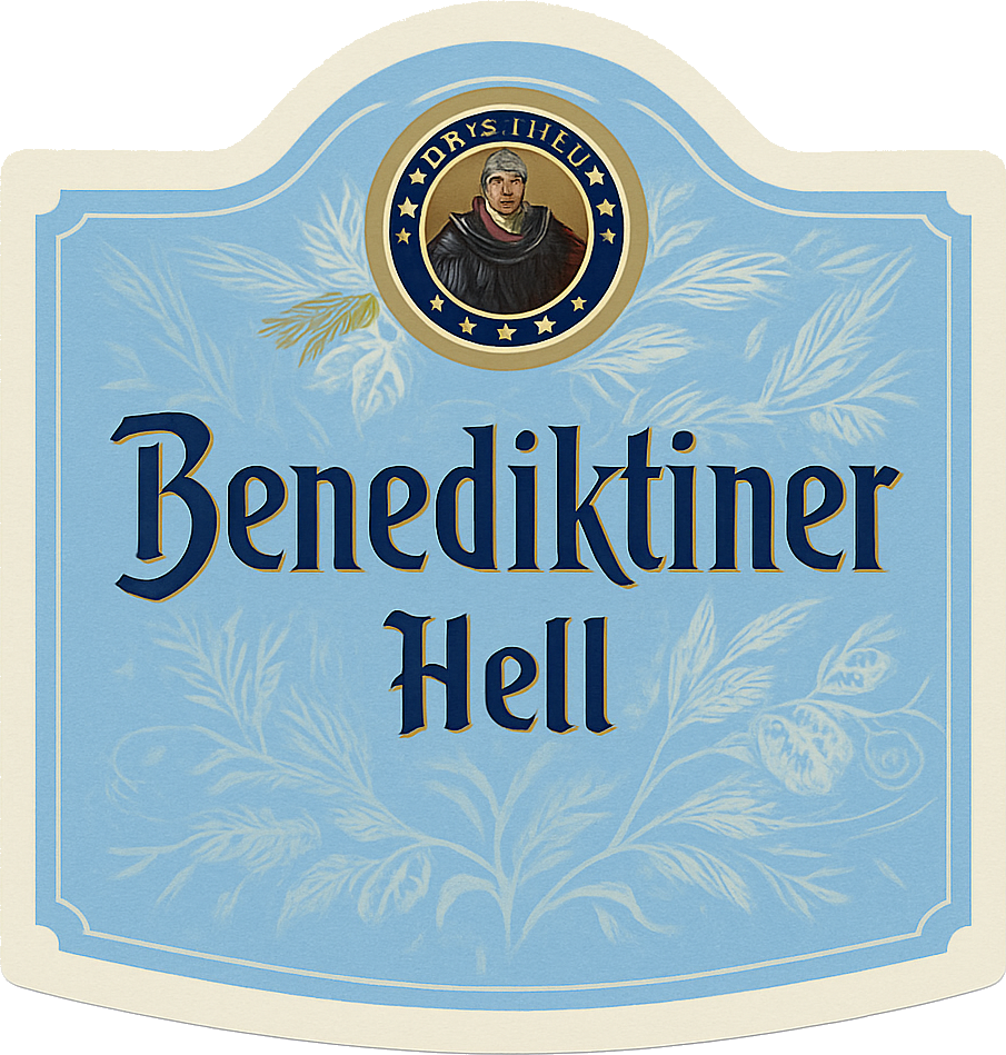 Etiket van Benediktiner Lager bier