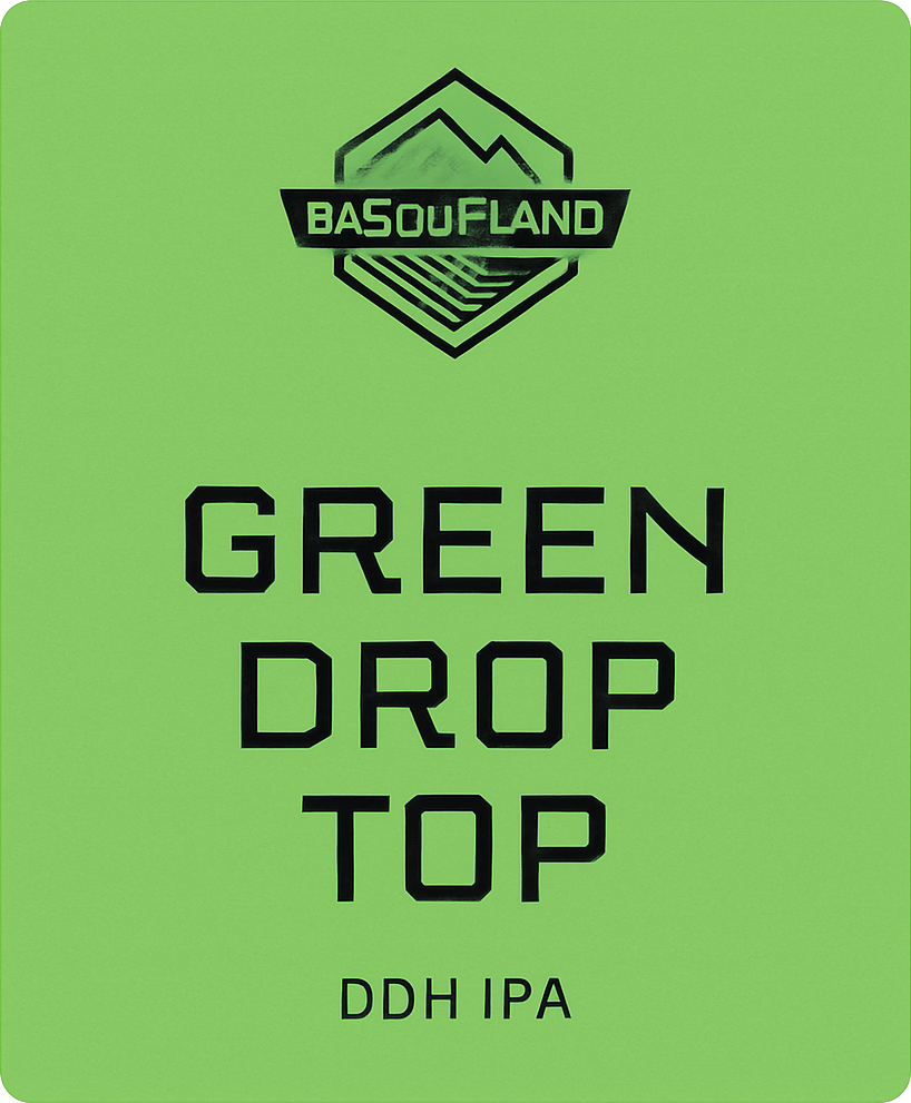 Etiket van Basqueland Green Drop Top