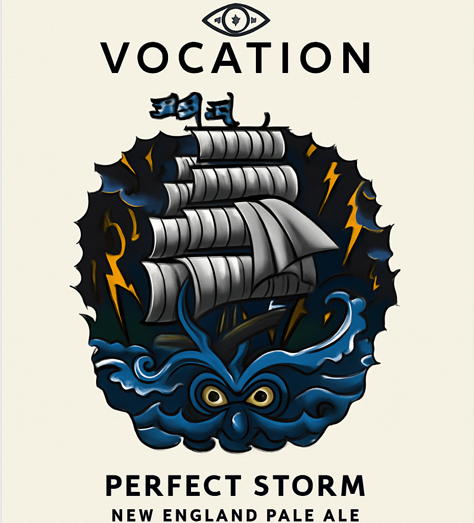 Etiket van Vocation Perfect Storm