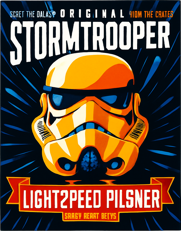 Etiket van Stormtrooper Lightspeed Pilsner