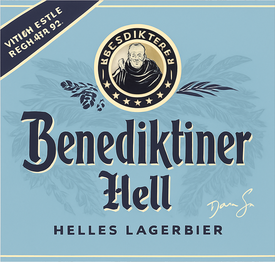Etiket van Benediktiner Hell