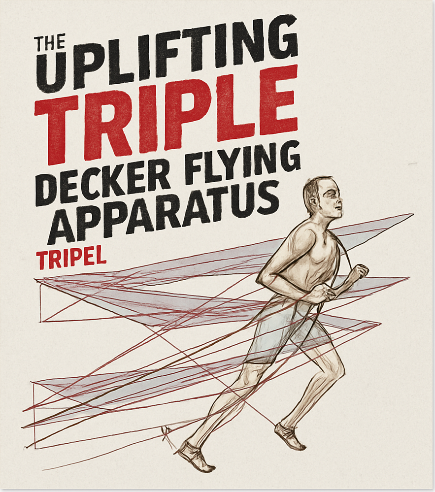 Etiket van Strieper The Uplifting Triple Decker Flying Apparatus