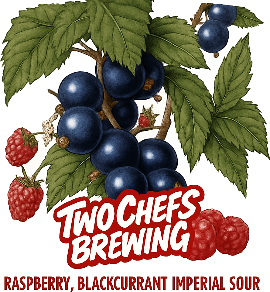 Etiket van Two Chefs Raspberry & Blackcurrent Imperial Sour