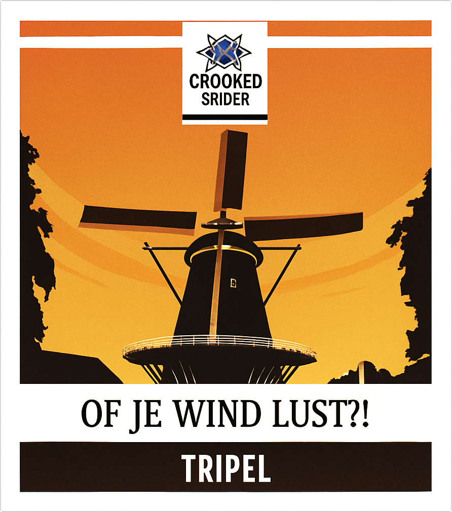 Etiket van Crooked Spider Of Je Wind Lust?!