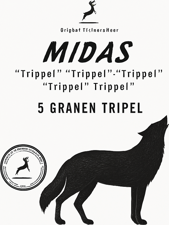Etiket van Epe Bier Collectief Midas Trippel
