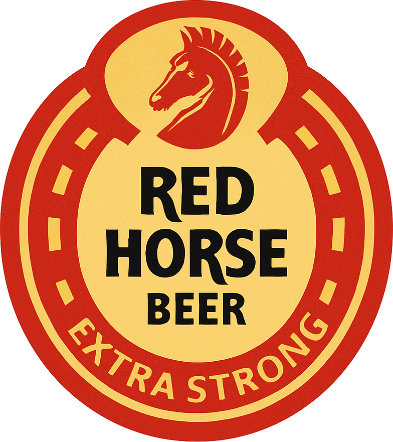 Etiket van Red Horse Beer