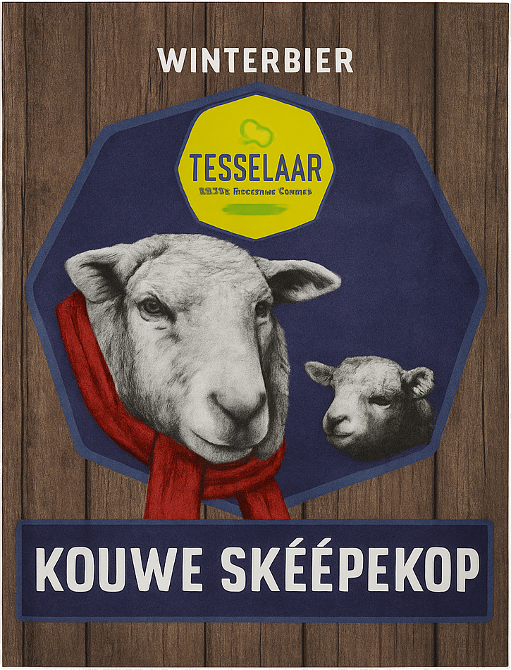 Etiket van Tesselaar Kouwe Skéépekop