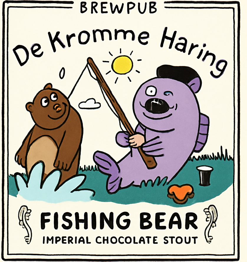Etiket van De Kromme Haring Fishing Bear