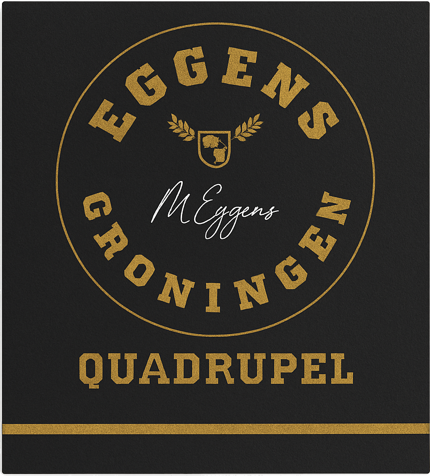 Etiket van Eggens Quadrupel Met Koffie