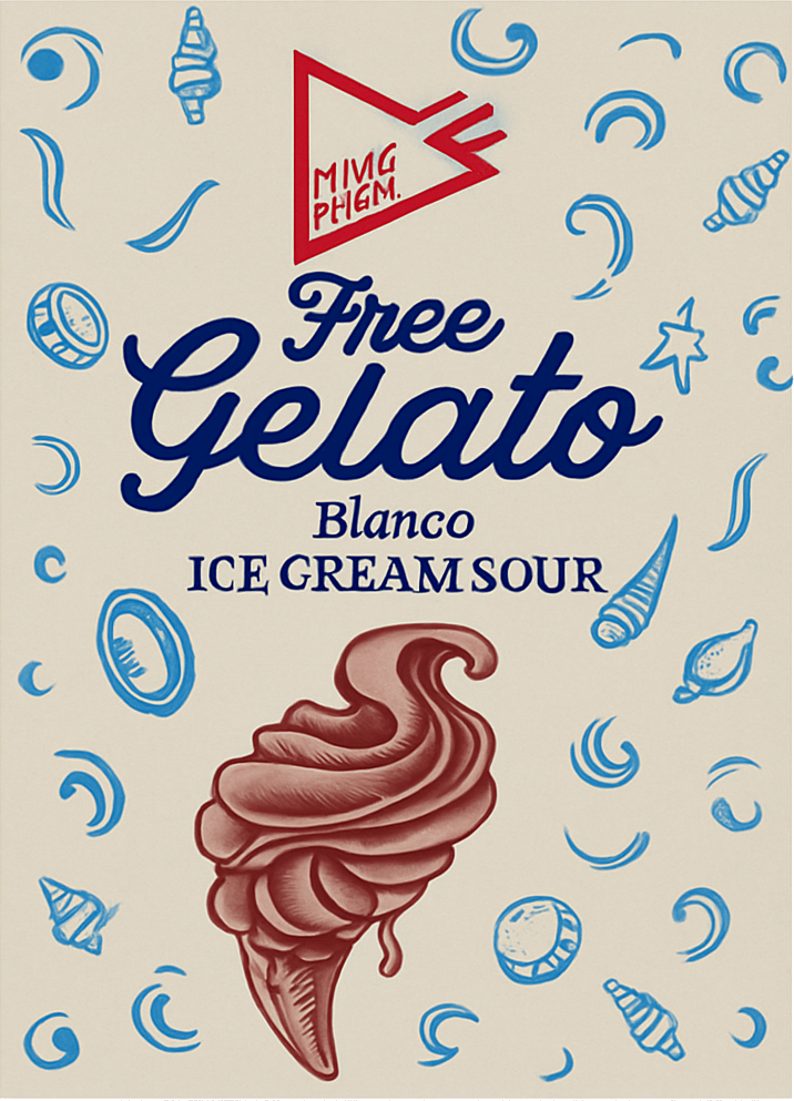 Etiket van Funky Fluid Free Gelato Bianco