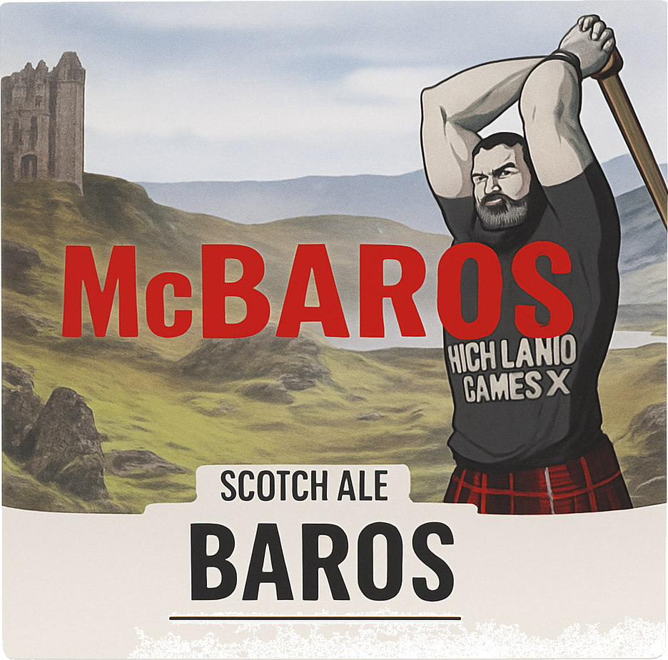 Etiket van Baros Bier McBaros