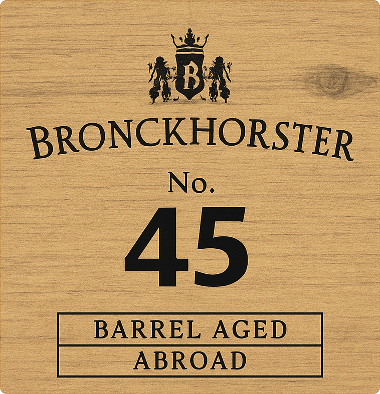 Etiket van Bronckhorster Barrel Aged Serie no.45