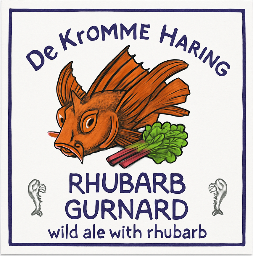 Etiket van De Kromme Haring Rhubarb Gunard