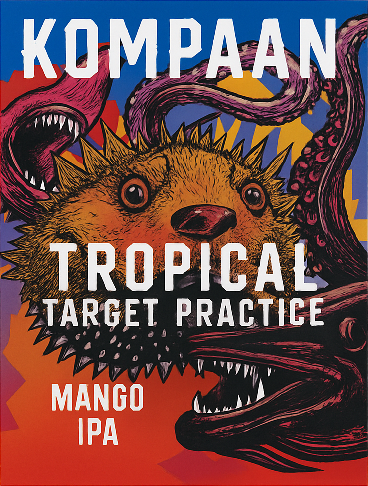Etiket van Kompaan Tropical Target Practice