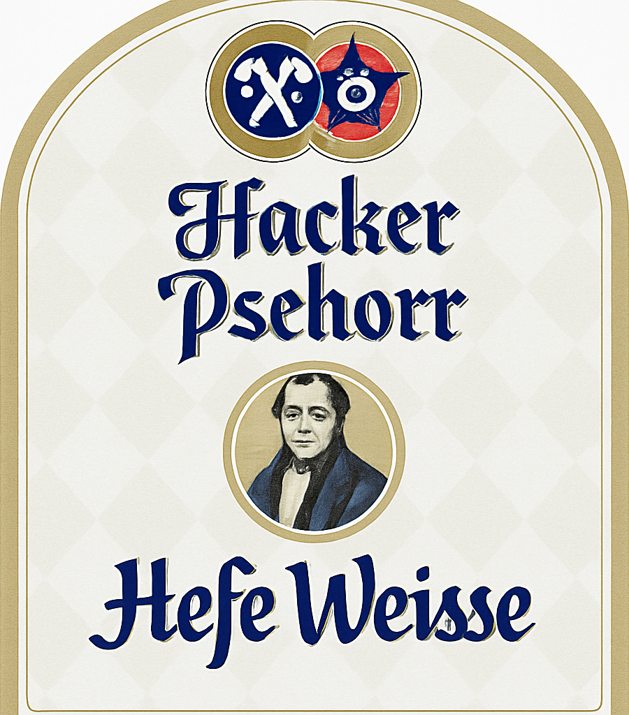 Etiket van Hacker-Pschorr Hefe Weisse