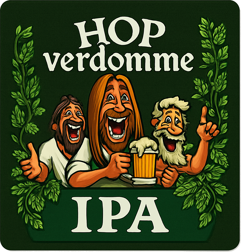Etiket van Kerkom Hop Verdomme