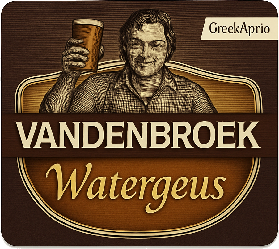 Etiket van Vandenbroek Watergeus Greek Apricot