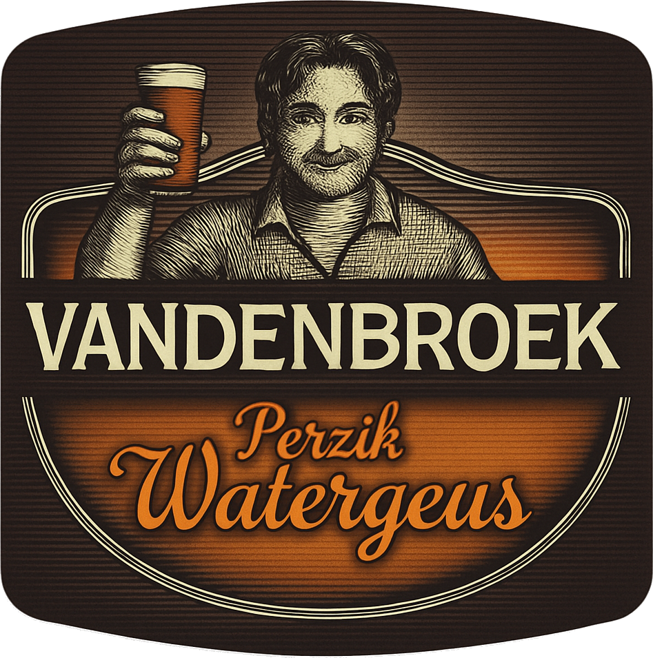 Etiket van Vandenbroek Perzik Watergeus