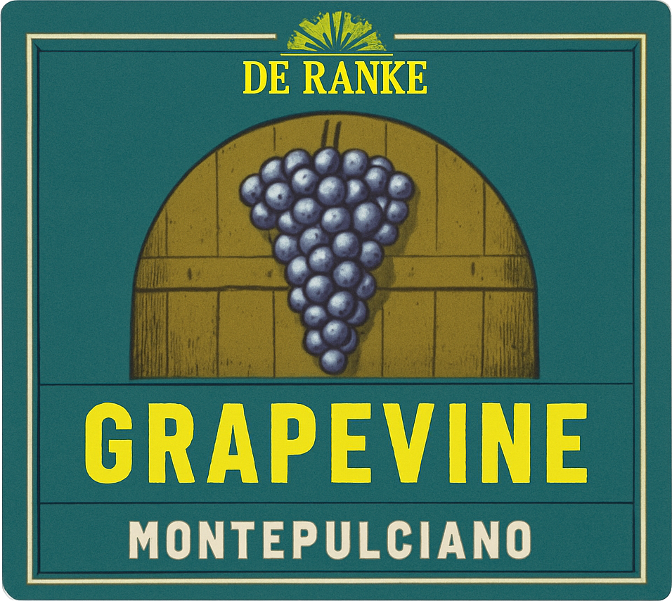 Etiket van De Ranke Grapevine Montepulciano