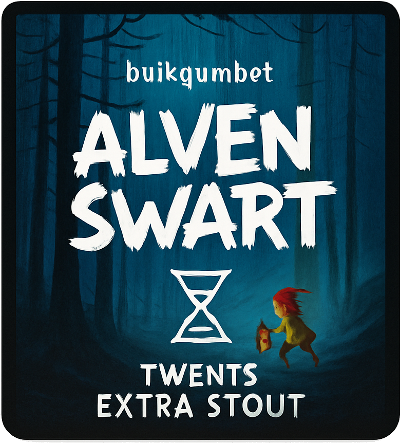 Etiket van Burgunder Alven Swart