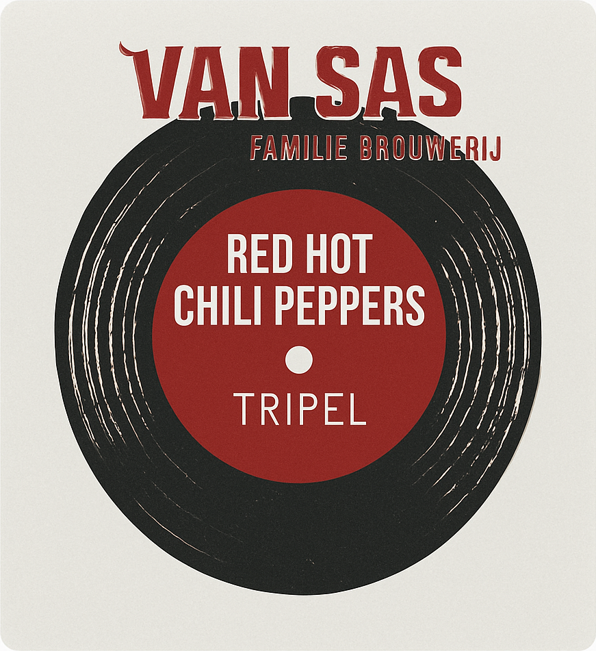 Etiket van Van Sas Red Hot Chili Peppers