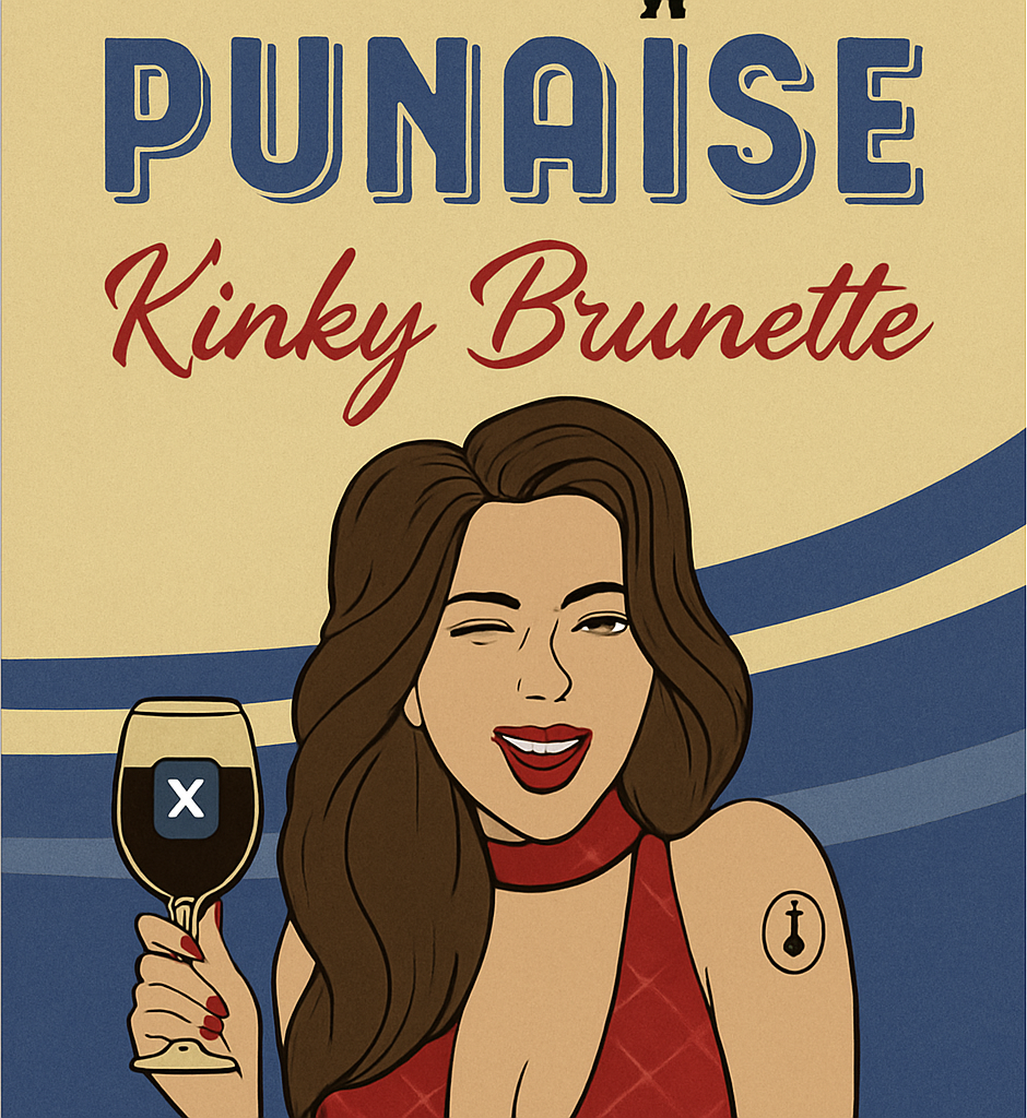 Etiket van Punaise Kinky Brunette