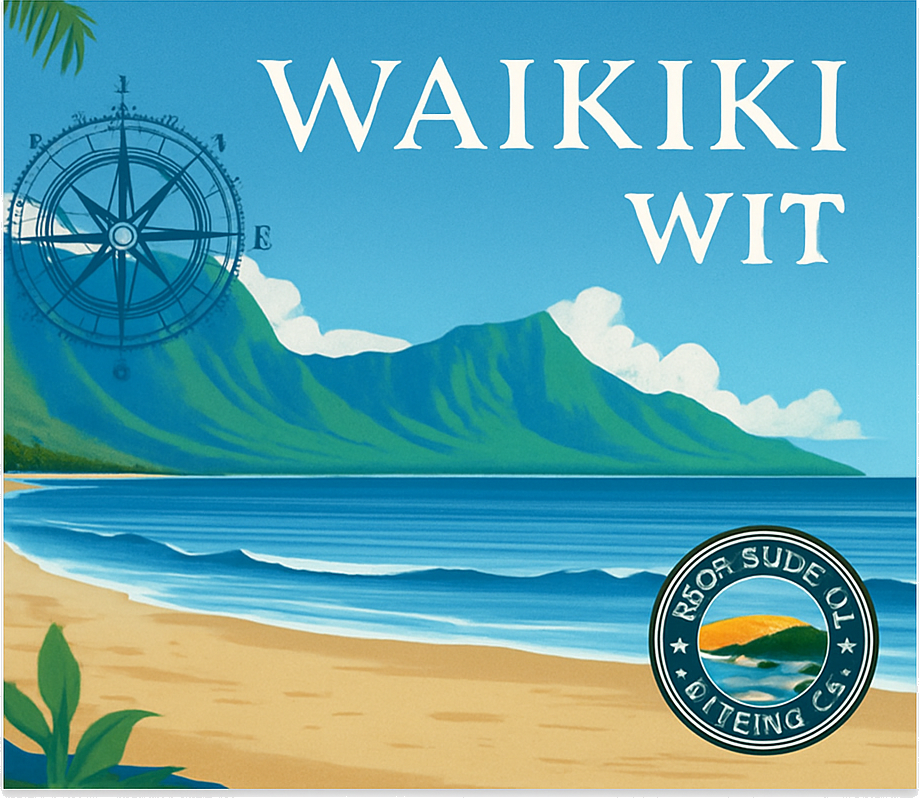 Etiket van Dream Destinations Waikiki Wit