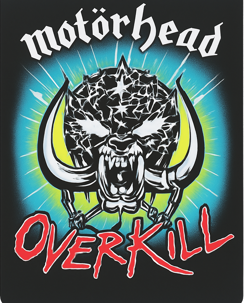 Etiket van Motorhead Overkill