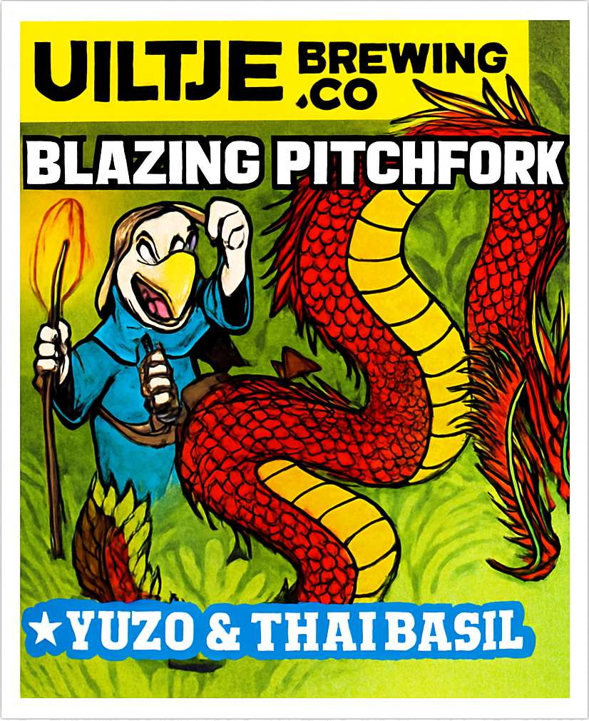 Etiket van Uiltje Blazing Pitchforks