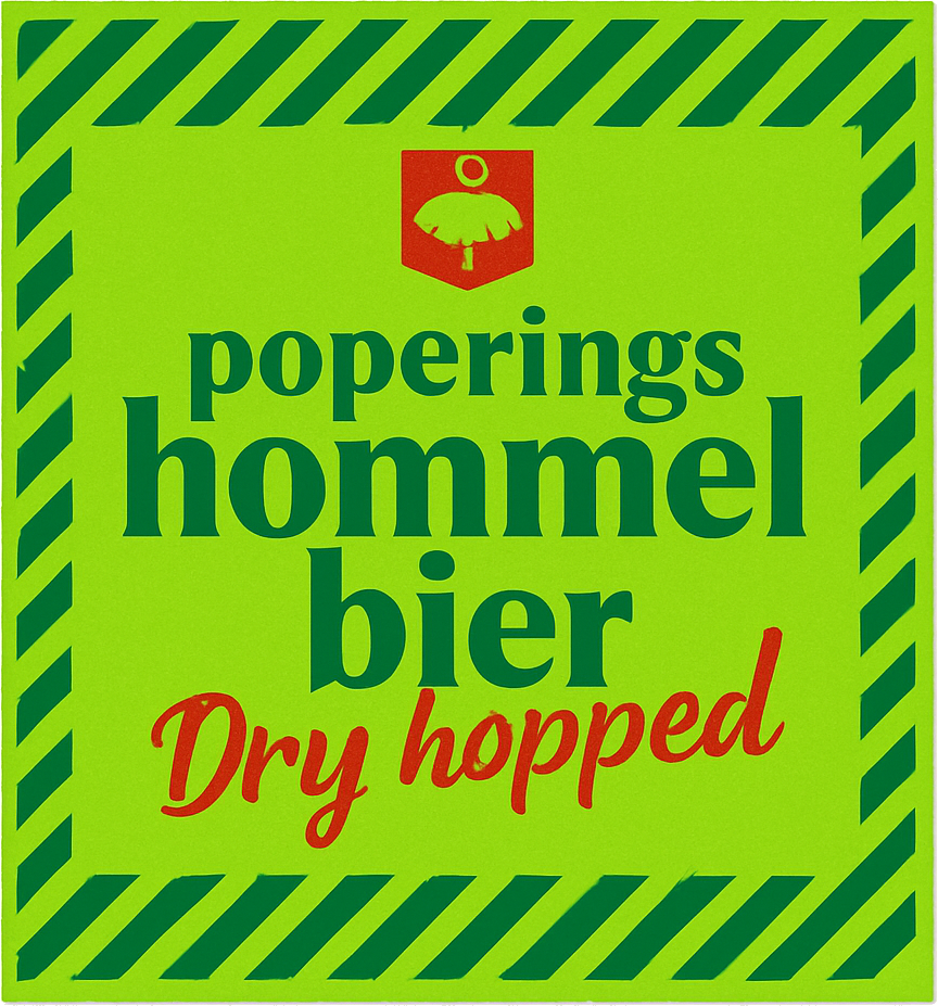 Etiket van Poperings Hommelbier Dry Hopped