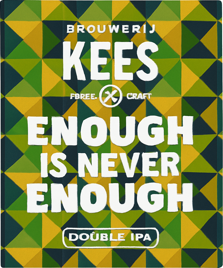 Etiket van Kees Enough is Never Enough