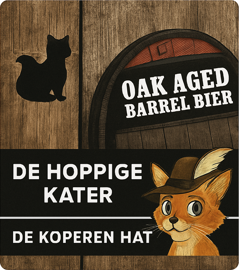 Etiket van De Koppige Kater Barrel Aged Jenever